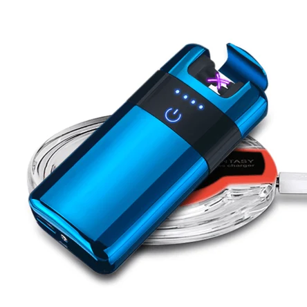 Сенсорная электроимпульсная USB зажигалка с поддержкой беспроводной зарядки